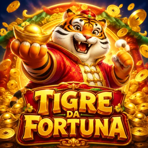 Cartão do jogo Fortune Tiger com tigre dourado