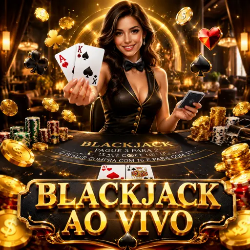 Mesa de blackjack ao vivo com cartas distribuídas